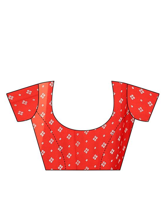 red georgette printed saree with blouse - 16291626 - Zoom Image - 3