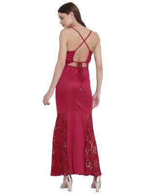 lace panel tie back maxi dress - 16291643 - Standard Image - 3