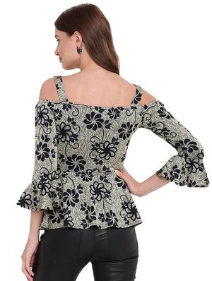 flute sleeved floral peplum top - 16291690 - Standard Image - 3