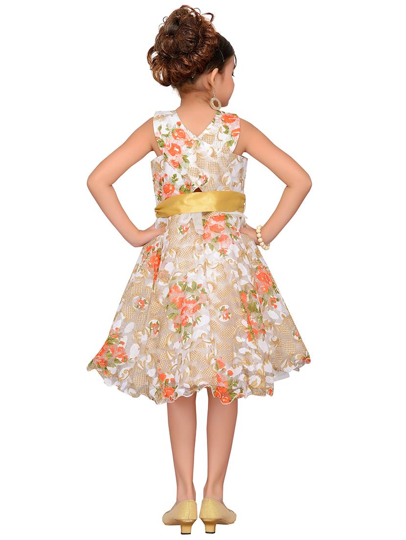 v neck floral printed frock - 16291905 - Zoom Image - 3