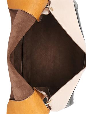 yellow leatherette (pu) regular handbag - 16292182 - Standard Image - 3