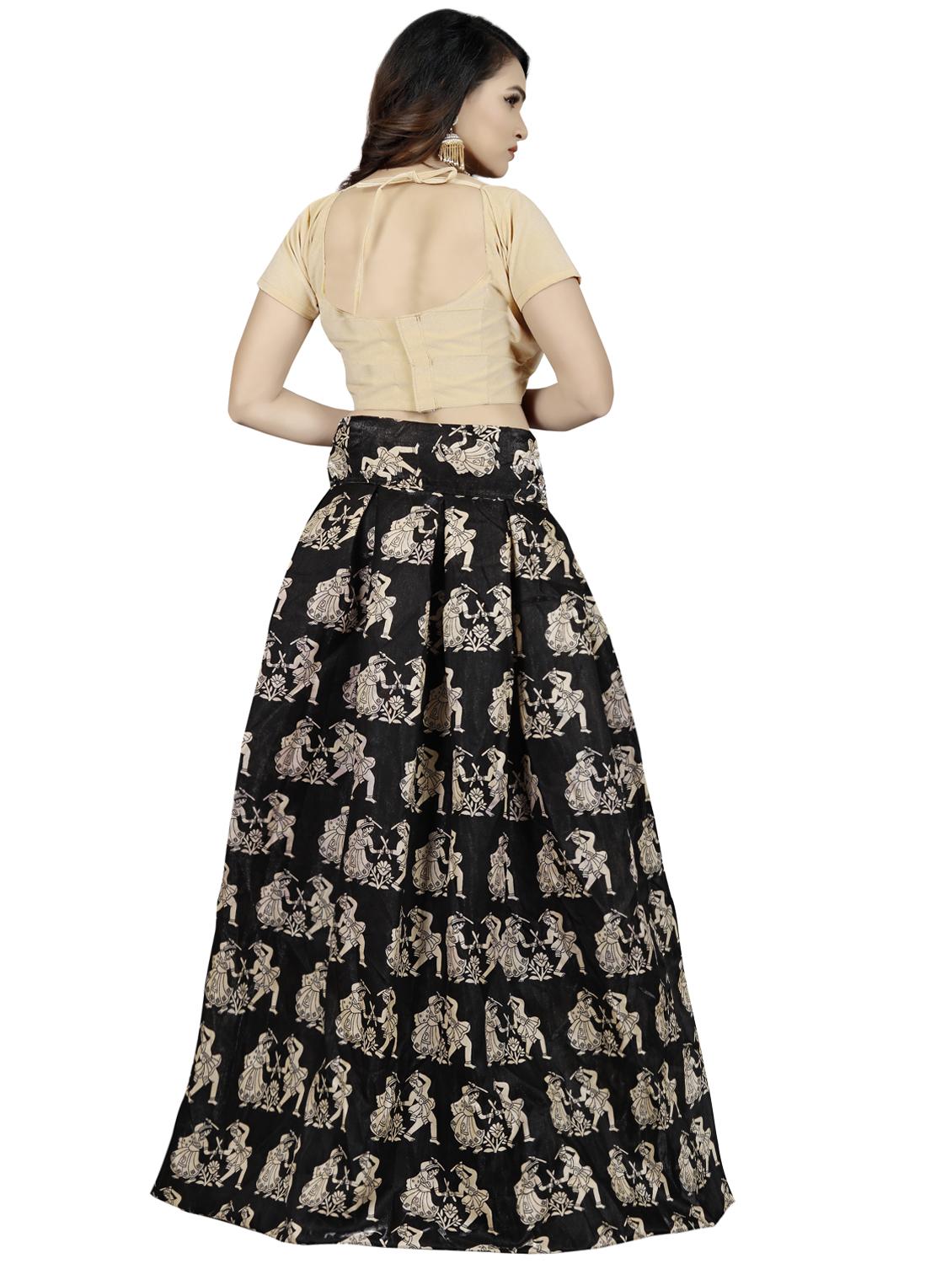 foil printed a-line lehenga - 16292408 - Zoom Image - 3