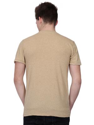 beige chest print t-shirt - 16293189 - Standard Image - 3