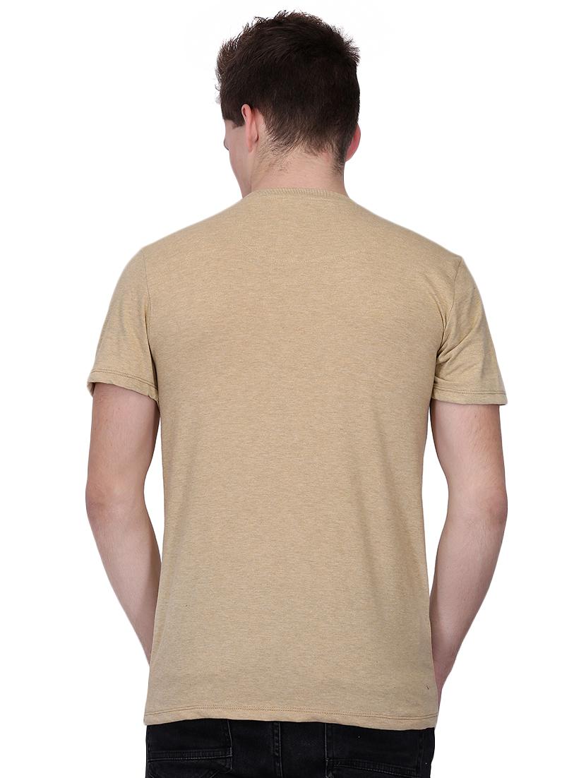 beige chest print t-shirt - 16293189 - Zoom Image - 3
