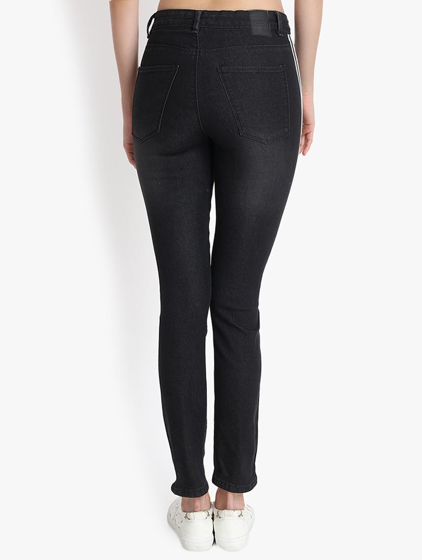 side tapped high rise jeans - 16293241 - Zoom Image - 3