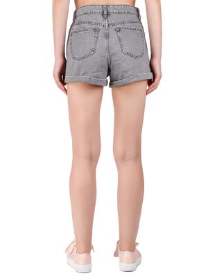 turn up hem denim shorts - 16293428 - Standard Image - 3