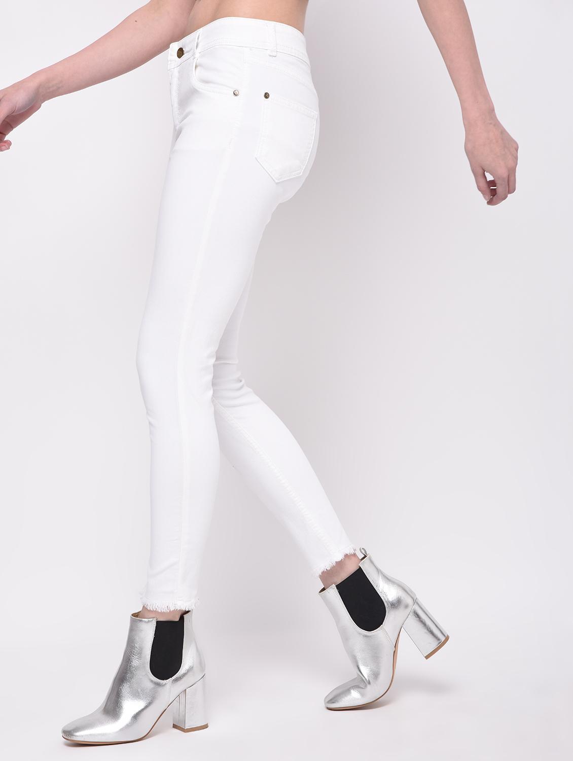 frayed hem skinny fit jeans - 16293599 - Zoom Image - 3