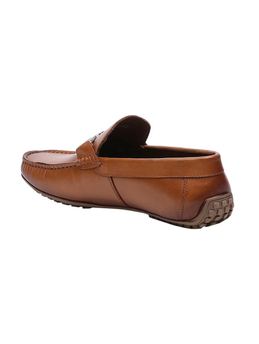 tan leather slip on loafers - 16293630 - Zoom Image - 3