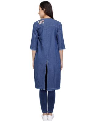 embroidered denim shrug - 16293952 - Standard Image - 3