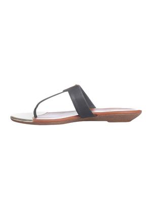 black t-strap sandals - 16294499 - Standard Image - 3