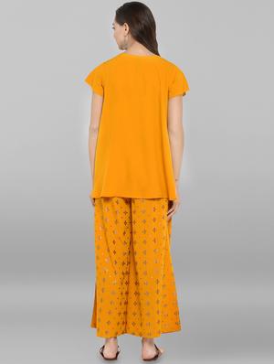 foil printed kurta palazzo set - 16297940 - Standard Image - 3