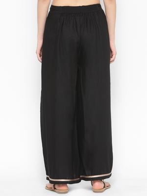 laced hem high rise plazzo - 16298000 - Standard Image - 3