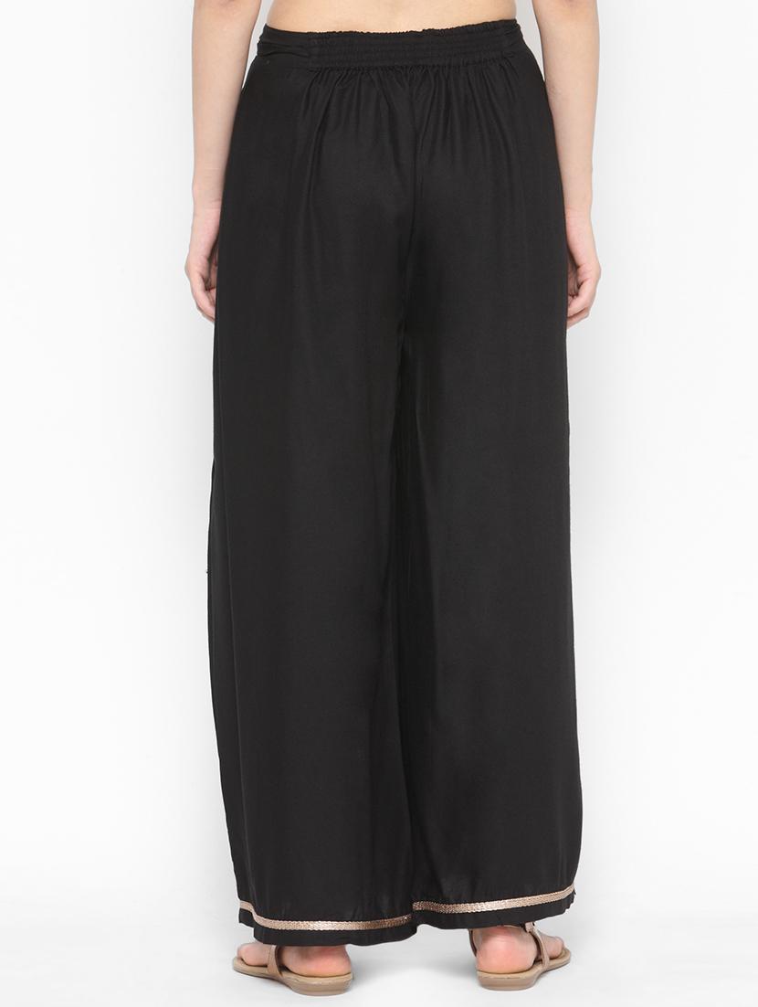 laced hem high rise plazzo - 16298000 - Zoom Image - 3