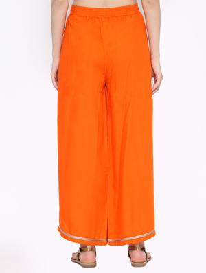laced hem high rise plazzo - 16298003 - Standard Image - 3