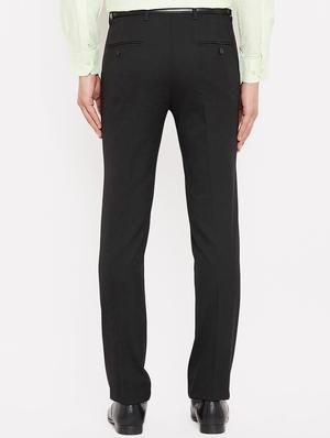 black polyester flat front formal trouser - 16298310 - Standard Image - 3
