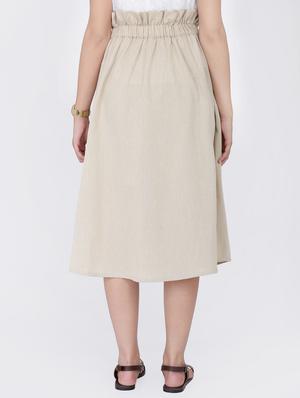 frill waist front slit a-line skirt - 16298452 - Standard Image - 3