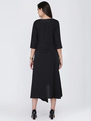 boat neck asymmetric dress - 16298467 - Standard Image - 3