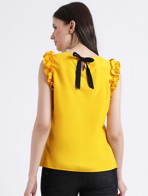 frill trim tie back top - 16298800 - Standard Image - 3
