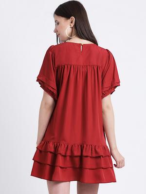 ruffle detail a-line dress - 16298864 - Standard Image - 3