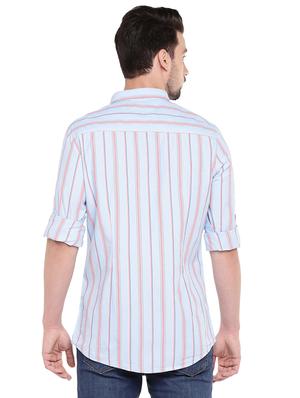 blue slim fit striped casual shirt - 16299004 - Standard Image - 3