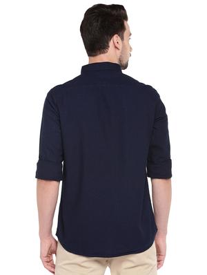 blue slim fit casual denim shirt - 16299006 - Standard Image - 3