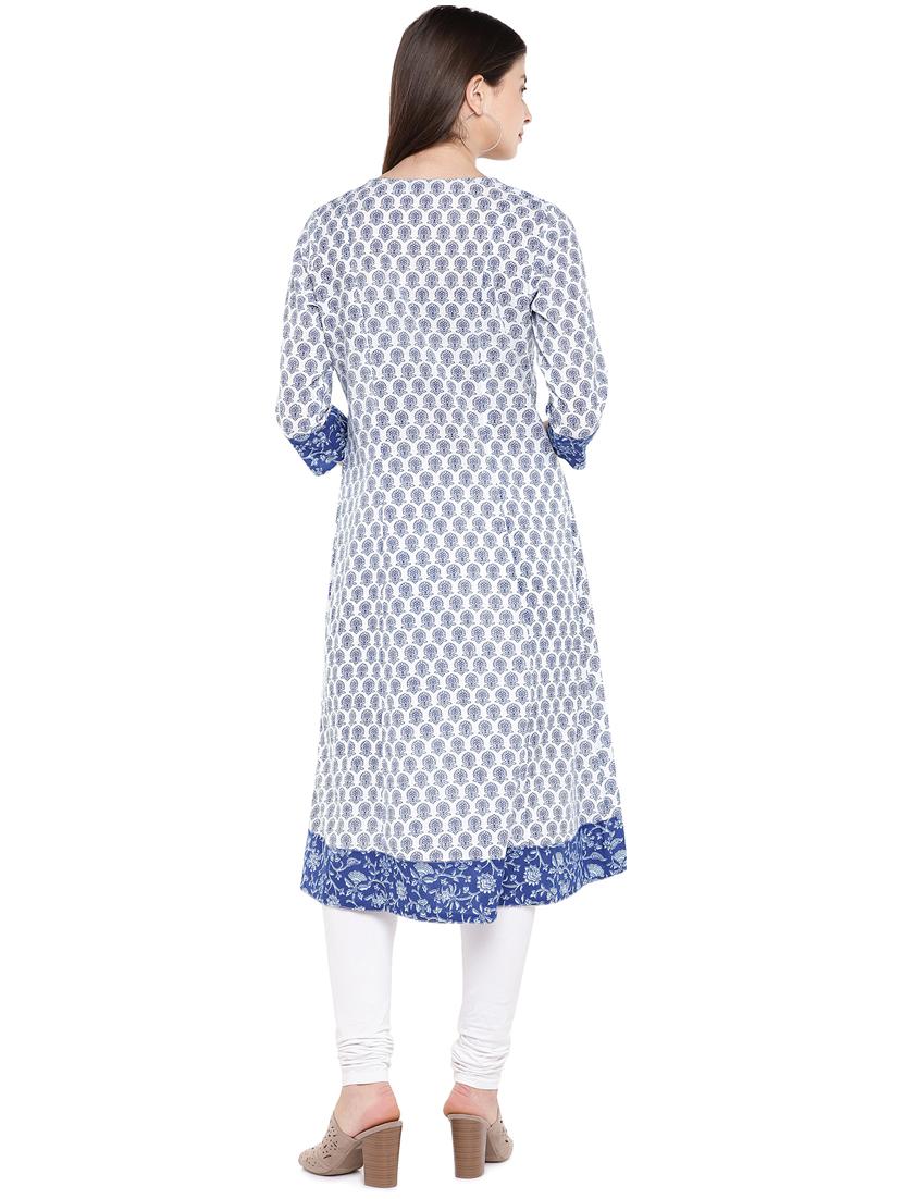 printed a-line kurta - 16299147 - Zoom Image - 3