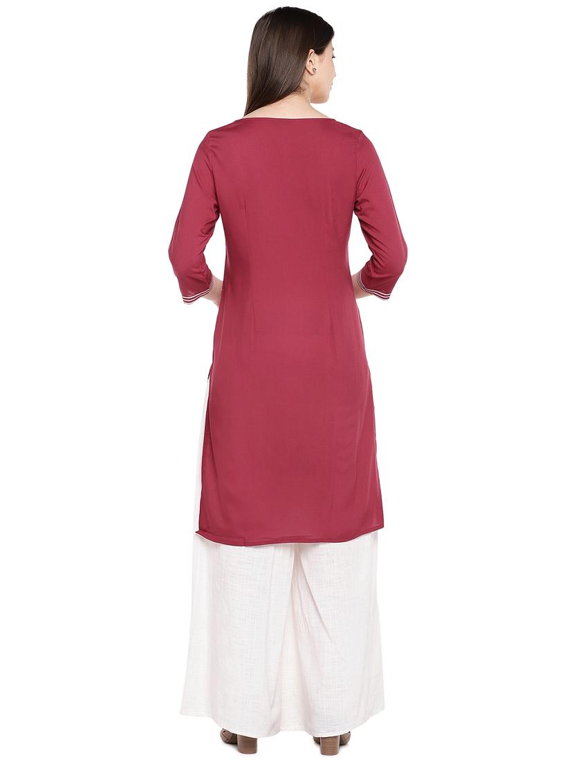 floral printed straight kurta - 16299151 - Zoom Image - 3