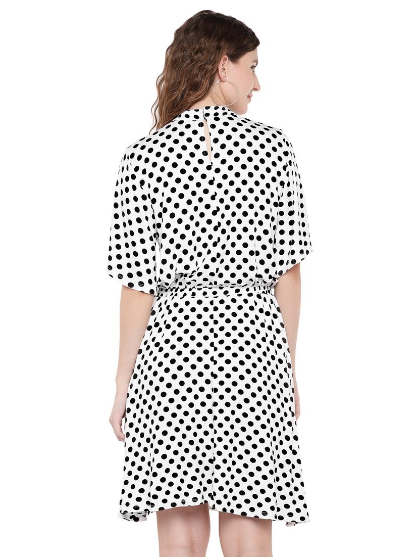 choker neck polka dots blouson dress - 16299207 - Zoom Image - 3