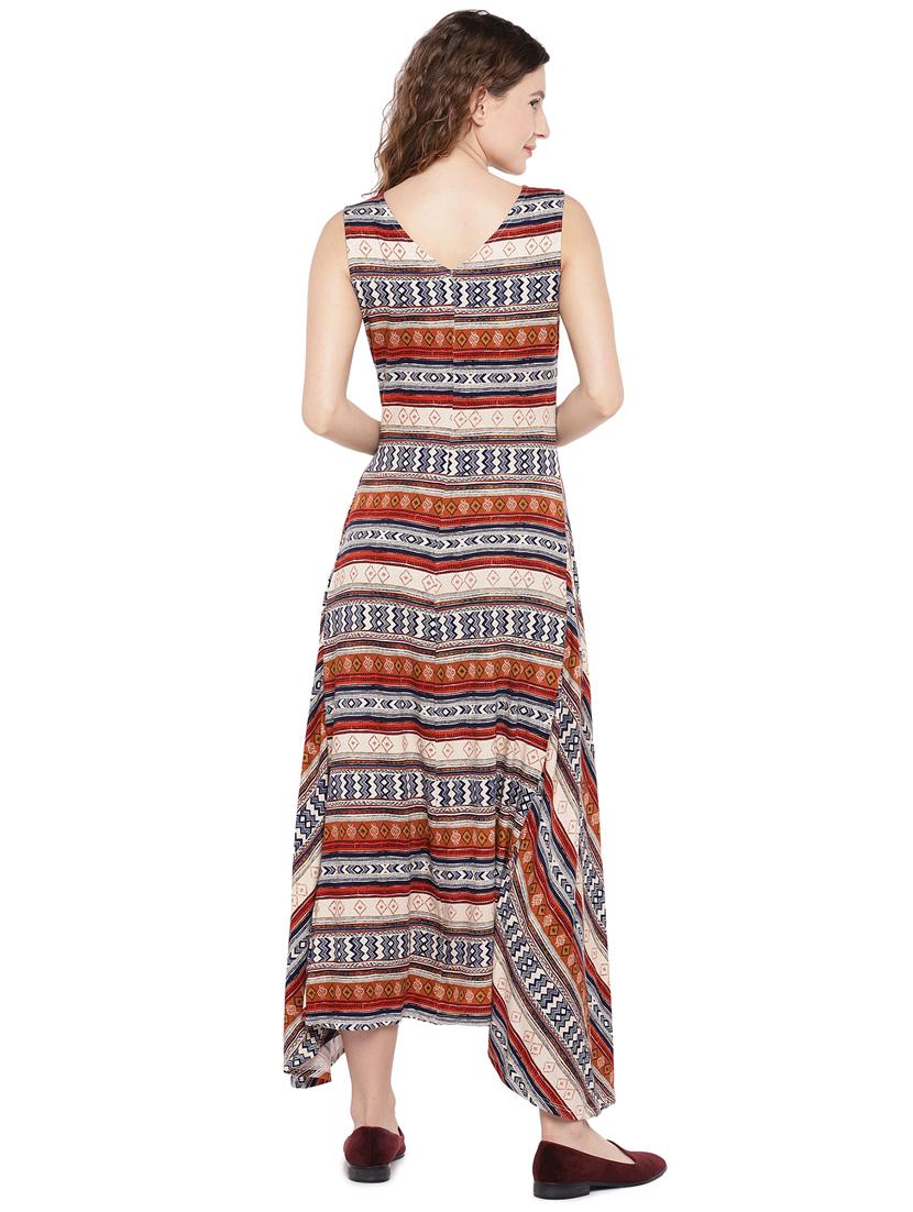 aztec asymmetric hem maxi dress - 16299214 - Zoom Image - 3