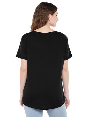 scoop neck curved hem tee - 16299241 - Standard Image - 3