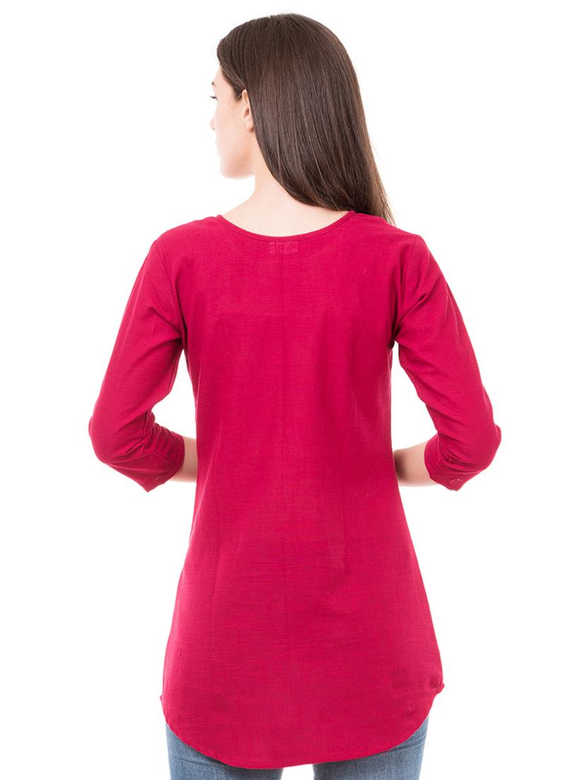 embroidered a-line kurti - 16300489 - Zoom Image - 3