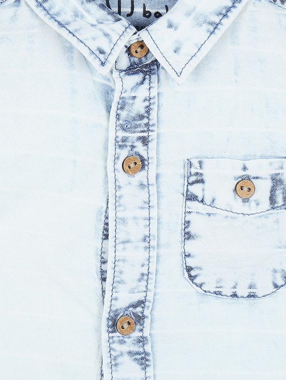 short sleeved washed shirt - 16300690 - Zoom Image - 3