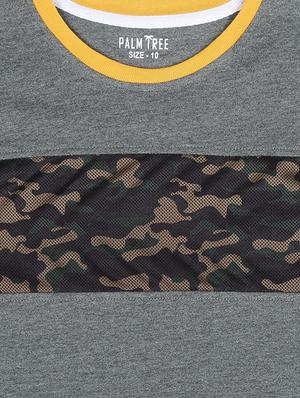 grey cotton blend camouflage t-shirt - 16300851 - Standard Image - 3