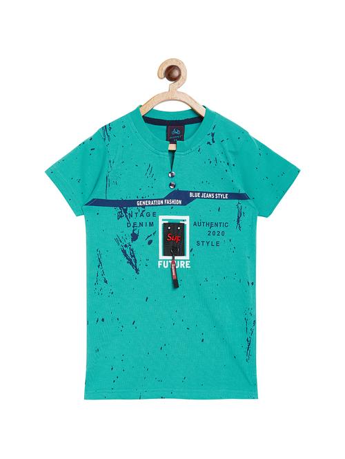 henley neck graphic t-shirt - 16301532 - Standard Image - 1