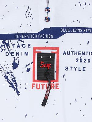 henley neck graphic t-shirt - 16301533 - Standard Image - 3