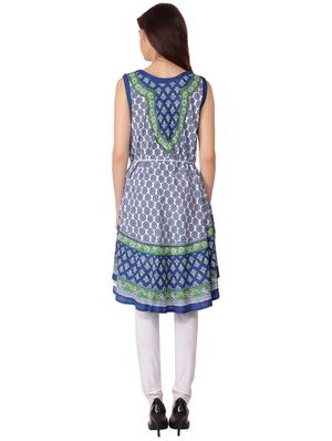 printed flared kurta - 16301622 - Standard Image - 3