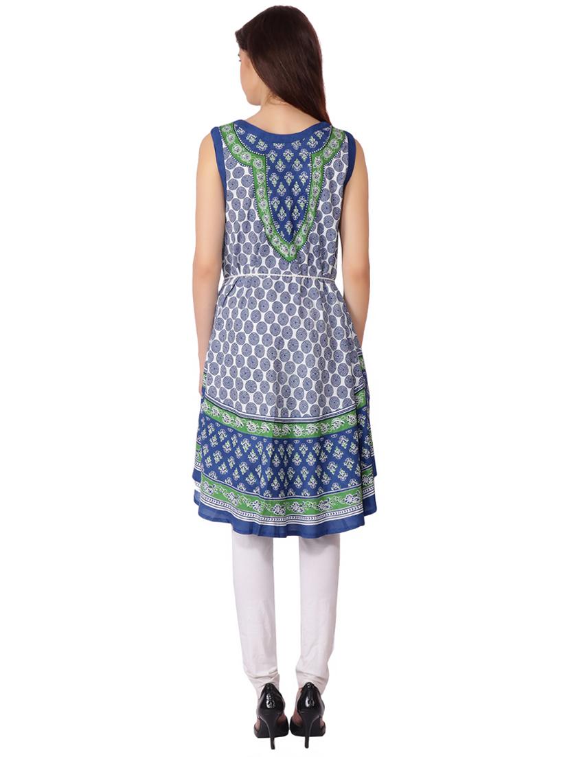 printed flared kurta - 16301622 - Zoom Image - 3