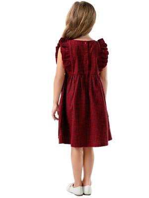 frill trim checkered frock - 16302001 - Standard Image - 3
