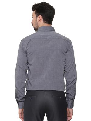 grey solid formal shirt - 16302133 - Standard Image - 3
