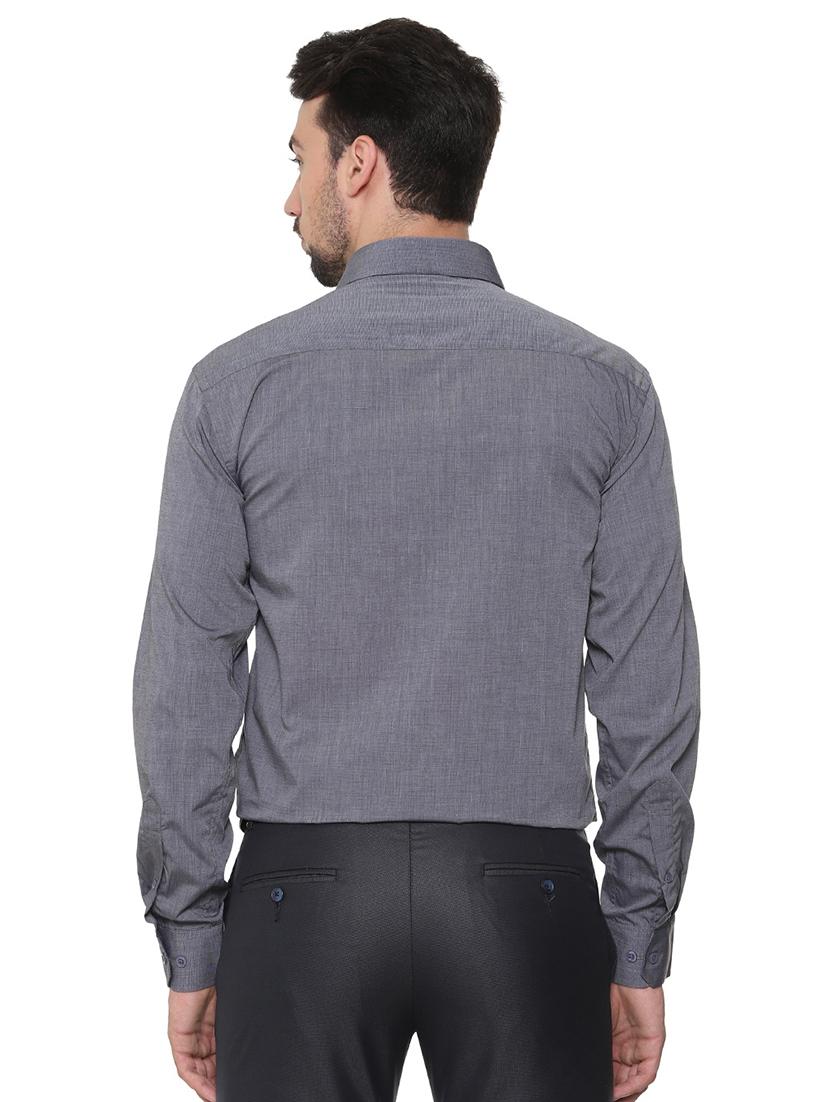 grey solid formal shirt - 16302133 - Zoom Image - 3