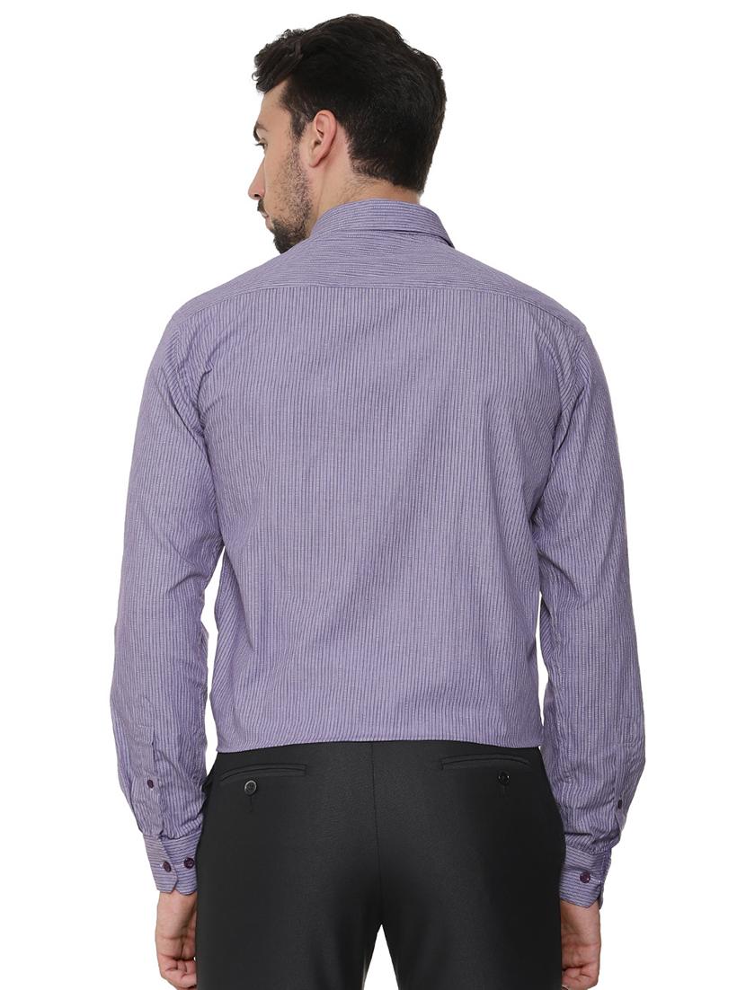 purple striped formal shirt - 16302141 - Zoom Image - 3
