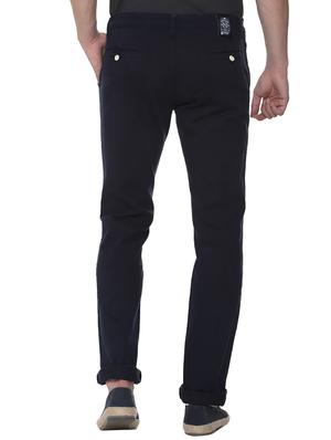 navy blue solid chinos - 16302235 - Standard Image - 3