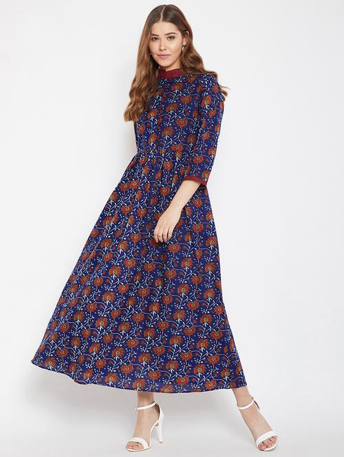 floral flared kurta - 16302414 - Standard Image - 1