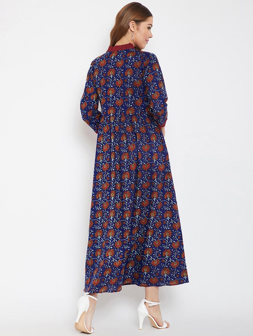 floral flared kurta - 16302414 - Zoom Image - 3