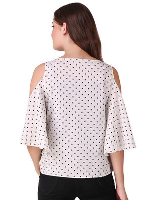 cold shoulder polka dot top - 16302509 - Standard Image - 3