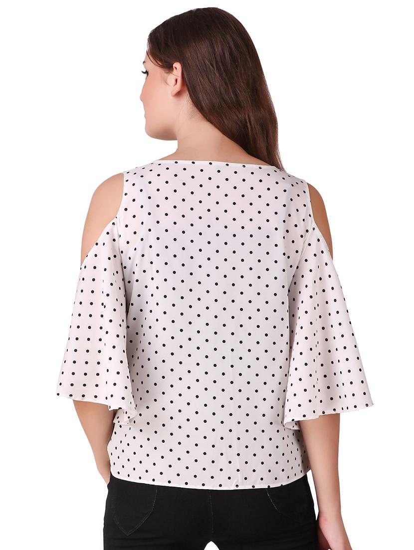 cold shoulder polka dot top - 16302509 - Zoom Image - 3