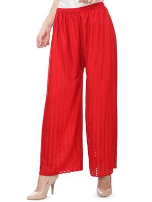 solid embroidered palazzo - 16302787 - Standard Image - 3