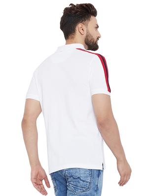 white solid polo t-shirt - 16303584 - Standard Image - 3