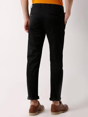 black slim fit casual chinos - 16303853 - Standard Image - 3