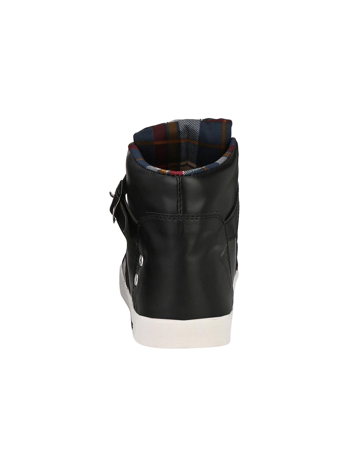 black leatherette lace up sneakers - 16304628 - Zoom Image - 3